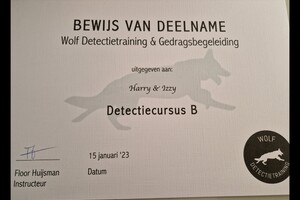 Izzy: detectie B gehaald